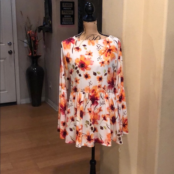Tops - rokoko by Dazz floral print, bell sleeve Top